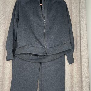 Mondetta Soft Fleece Zip Hoodie & Wide Leg Sweatpants Set Size L